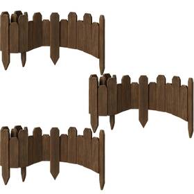 Ciamore Pbcdjc25-03 Wood Garden Edging Staggered Wooden Border Decorative Small Picket Pa