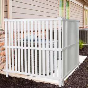 Cisvio 744759570826 50 Inch Privacy Fence Panels Kit Air Conditioner Trash Can Enclosure Vinyl White