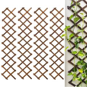 Cjgq Wl-4p Expandable Wooden Garden Trellis 4-pack For Climbing Plants And Vertical Decor