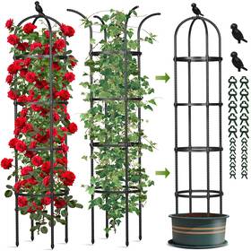 211-garden Cl Fun Garden Obelisk Trellis For Climbing Plants Outdoor 6.2 Ft Tomato Cage Rose