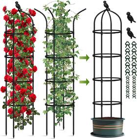 Cl Fun 445045320363 Garden Obelisk Trellis For Climbing Plants Outdoor 6ft Tomato Cage Rose Flowe