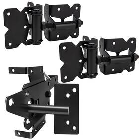 Cmood B0ch8cmghr Heavy Duty Gate Latch Hinges Set For Vinyl Wood Fence With Screws Swing Adjuster