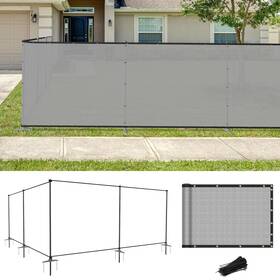 Coarbor Cb-femf16e0624lgy Iron Poles Privacy Fence 6fth X 24ftw Metal Covering Screen