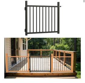 Mowg07514b Coliwel 36 Inch X45 Powder Coated Black Aluminum Adjustable Deck Gate Kit Rust Resistant
