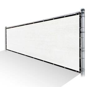 Colourtree 5x75fs-15 5 Ft. X 75 White Privacy Fence Screen Hdpe Mesh Windscreen With