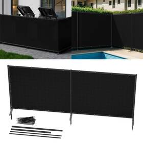 Coonoble Cofemf22e0612bk 6ft X 12ft Black Outdoor Privacy Screen Freestanding 240 Gsm Fence Pane