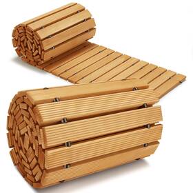 Coperat Dc06-010 12ft Wooden Garden Pathway Outdoor Roll Out Decorative Straight Walkway Weath