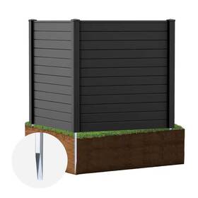 Costway 711181784107 Outdoor 49 Inch Pvc Garden Fence Privacy Panels With Metal Ground Stakes Black