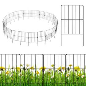 Costway G87a7386 25 Pcs Decorative Garden Fence Rustproof Folding Metal Wire Animal Barrier