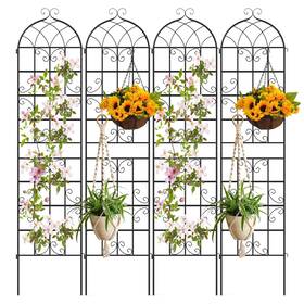 Hcst12542 Costway 4 Pack 71 Inch X 20 Metal Garden Trellis Heavy-duty Plant Support For Vegetable Hcst12542 Costway 4 Pack 71 Inch X 20 Metal Garden Trellis Heavy-duty Plant Support For Vegetable