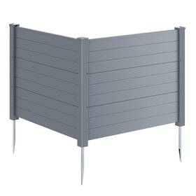 Hcst12788 Costway 48 Inch X 38 Air Conditioner Fence 2 Panels With Metal Ground Stakes No Dig Trash Can
