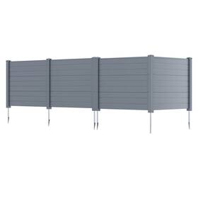 Hcst12789 Costway 48 Inch X 38 Air Conditioner Fence 4 Panels With Metal Ground Stakes No Dig Trash Can