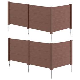 Hcst13584 Costway 2pcs Air Conditioner Fence 3 Panels With Metal Ground Stakes No Dig Trash Can