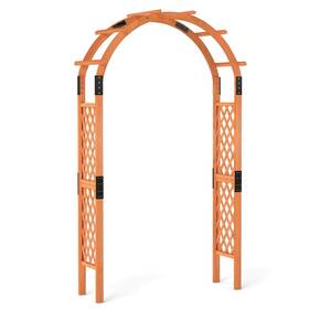 Costway Us-2hcst07359 7.7 Ft Garden Arch Wooden Arbor Outdoor Wood Trellis For Climbing Plants