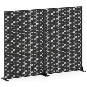 Us-2hcst10158 Costway 2pcs 72 Inch H X 48 Wmetal Privacy Screen With Expansion Bolts And Connection Screws