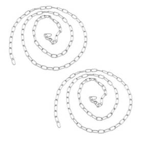 Coufce Coufce2409231214 2 Pcs 304 Stainless Steel Link Chain Long Rings For 1/16 In-39 In