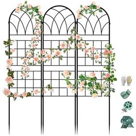 Pcs-38 Cozeer 717974427411 Garden Trellis For Climbing Plants 3 Pack Inch Wx 64.6 H Black-square Grid Pcs-38 Cozeer 717974427411 Garden Trellis For Climbing Plants 3 Pack Inch Wx 64.6 H Black-square Grid