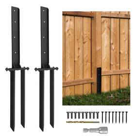Cygivc Prs002 2 Pack Fence Post Repair Stakes Anchor Double Ground Spike Heavy Duty St