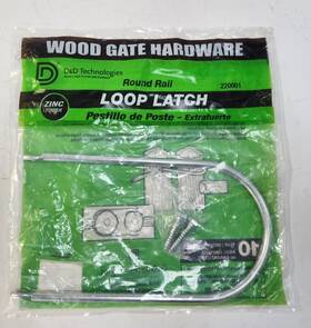 220001 D & 22001 D&d Round Rail Loop Closure Latch For Wooden Gates Zinc Finish