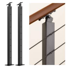 Adpost02 Deck Man Outboard Adjustable-angle Stainless Steel Cable Railing Intermediate Post Wit