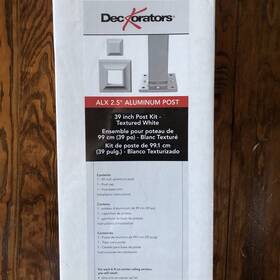 Deckorators 090489671181 39 Inch X 2.5 Post Kit Decorators White Aluminum With Cap / Base Trim