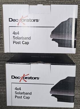 128982 Deckorators 2 Pack Of 4 Inch X Black Aluminum Solar Band Post Cap