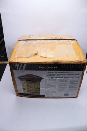 Decorators 128242 Deckorators Post Cover Cap Copper Cast Stone - Corner Is Broken