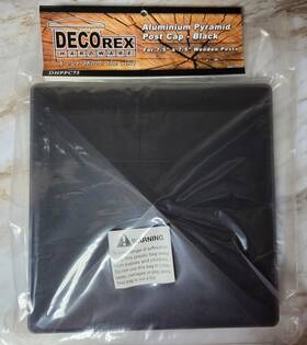 Decorex Hardware Dhppc75 7.5 Inch X Heavy Duty Aluminium Pyramid Post Cap For Wood Posts - Black