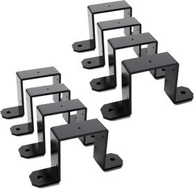 Dmcp0100-0070 Demimy 8-pack Heavy Duty 4x4 Post Brackets 2.55mm Thick 4 Inch X4 Black Powder Coated Stee