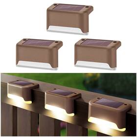 Denicmic 886269384842 3 Pack Solar Deck Lights Fence Post For Patio Pool Stairs Step Wate