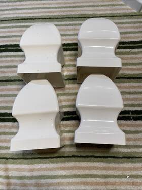 Df Supply 70409 Set Of 4 Inch X Sq Post Caps Gothic - White Vinyl Plastic