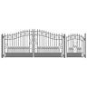 Dg14vendped Aleko Venice Style Dual Black Driveway Gate With Pedestrian