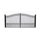 Dg18prad Aleko Driveway Iron Prague Style Dual Gate Black 013964716245