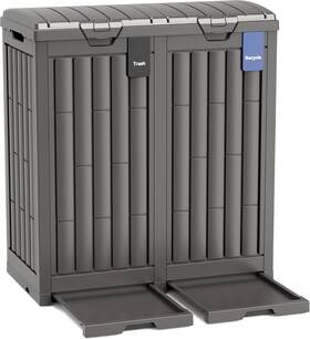Diamondforge 810206480878 Outdoor Trash Can 60 Gallon Garbage With Tiered Lid And Drip Tray Waterpro