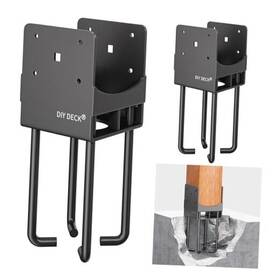 Diy Deck Upb-01 Heavy Duty Stainless Steels U-shape Wet Concrete Fence Post Holder 6x6 2pack