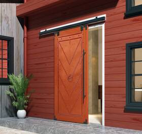 Diyhd 712962481437 6ft Black Box Rail Sliding Barn Door Hardware Heavy Duty Outdoor Slid Inch