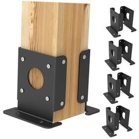 M204084 Diyiiron 8 Pcs Adjustable 4x4 Wood Fence Pergola Post Base Brackets Heavy Black M204084 Diyiiron 8 Pcs Adjustable 4x4 Wood Fence Pergola Post Base Brackets Heavy Black
