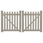 Dkpi-3-5x48 Weatherables Khaki Uv Protected Chelsea Vinyl Picket Fence Double Gate