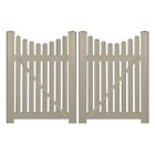 Dkpi-3nrsc-5x48 Weatherables Khaki Richmond Water Resistant Vinyl Picket Fence Double Gate