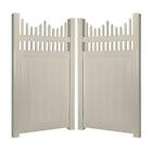 Dkpr-ots2-6x44.5 Weatherables Khaki Louisville Scallop Vinyl Privacy Double Fence Gate
