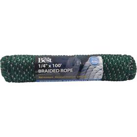 Do It Best Global Sourcing - Rope 767110 Colored Braided Polypropylene Packaged 1/4x100ft Green