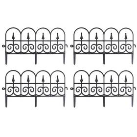 Doitool 4344417y0voxh 4pcs Garden Iron Fence Border Panel Patio Fencing Lawn Pa