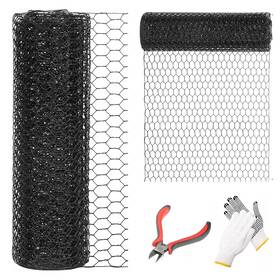 Dolemoduo Duo-53-1 12ftftx50ft Black Chicken Wire Fencing 1 Inch And 20 Gauge Poultry Netting Garden