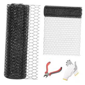 Dolemoduo Duo-53-4 48ftft X 50ft Black Chicken Wire Fencing 1 Inch And 20 Gauge