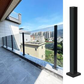 Domart 725414707337 Black Glass Balustrade Post 304 Stainless Steel Railing For Steps Domart 725414707337 Black Glass Balustrade Post 304 Stainless Steel Railing For Steps