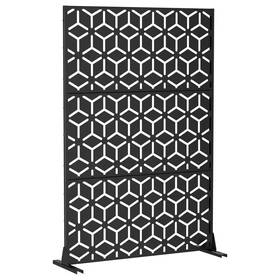 Dovelina 313035999967 Bob 72 Inch Galvanized Steel Garden Fence Outdoor Privacy Screen Pa