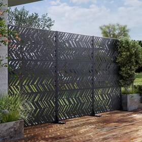 Dovelina 313041977966 72 Inch Christopher Metal Outdoor Garden Fence Privacy Screen Panel