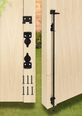 Dreamxiang B0cpdkmfj9 36 Inch Heavy Duty Cane Bolt Gate Drop Rod Latch For Wood Pvc Vinyl - Black Steel