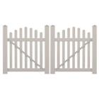 Dtpi-3cv-5x53 Weatherables Tan Uv Protected Sanibel Vinyl Picket Fence Double Gate