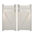 Dtpr-ot-6x44.5 Weatherables Tan Durable Tremont Pointed Vinyl Privacy Double Fence Gate Dtpr-ot-6x44.5 Weatherables Tan Durable Tremont Pointed Vinyl Privacy Double Fence Gate